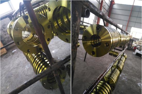 شاهد JIS 10K Plate Flange في الطلاء الأصفر!